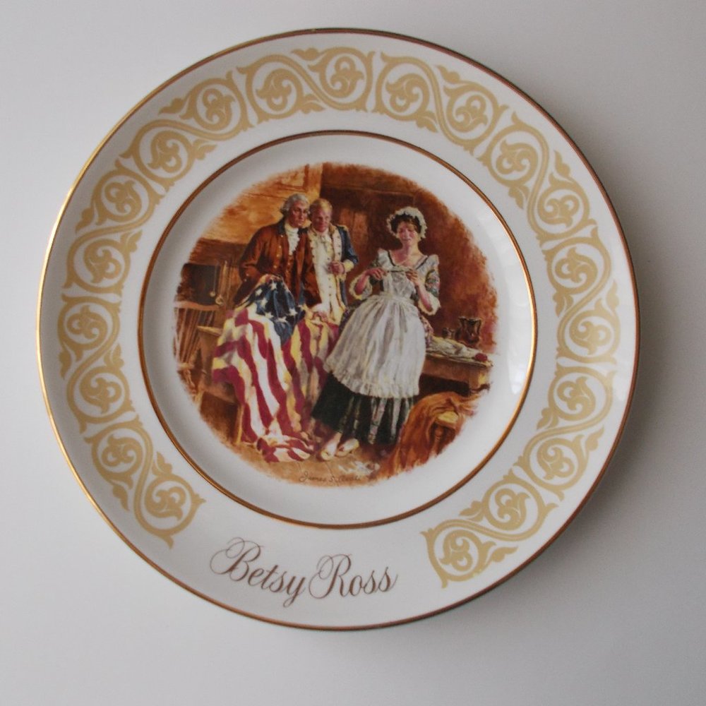 VTG"BETSY ROSS" Ceramic Plate 9"